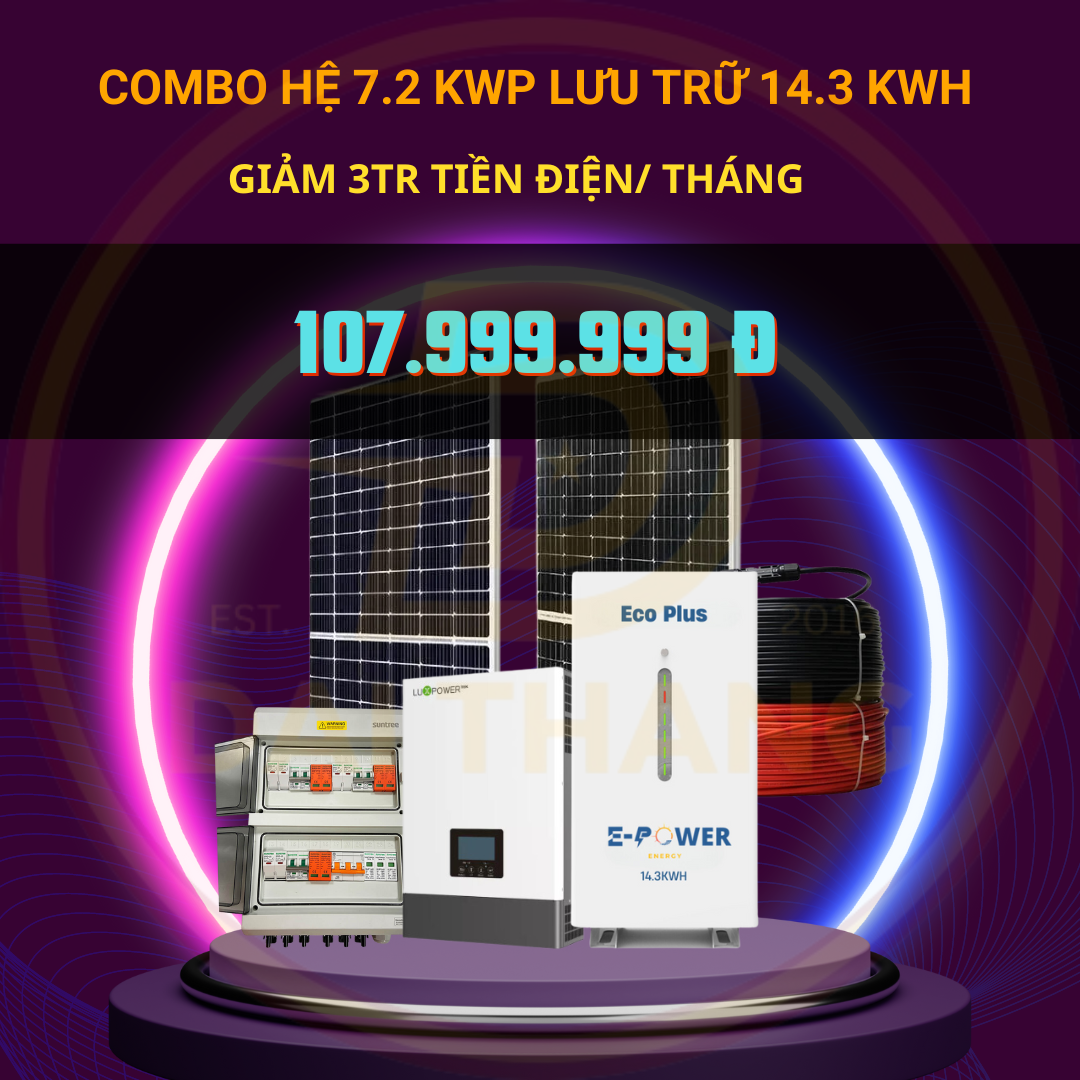 Hệ 5.4 kwp lưu trữ 15.3kwh