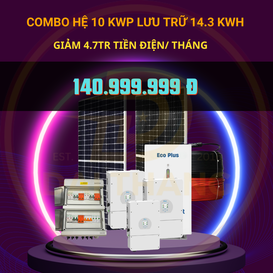 Hệ 10 kwp lưu trữ 15.3kwh